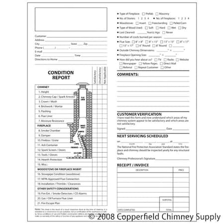 Integra Miltex Docuforms Inc. Chimney Condition Report With Check Off Boxes Pack Of 100 Triplicate Forms 99410